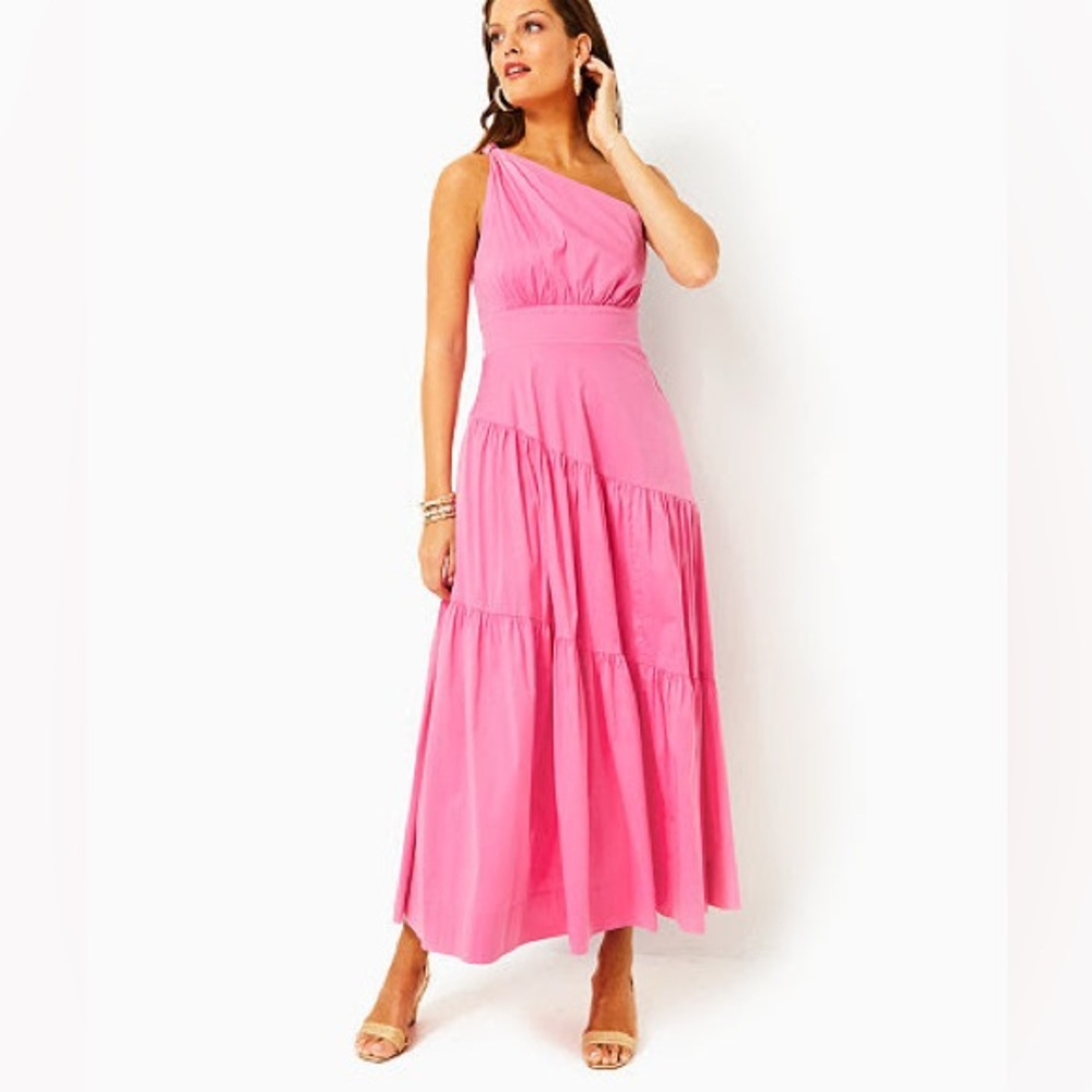 Lilly Pulitzer Pink One-Shoulder Sundress